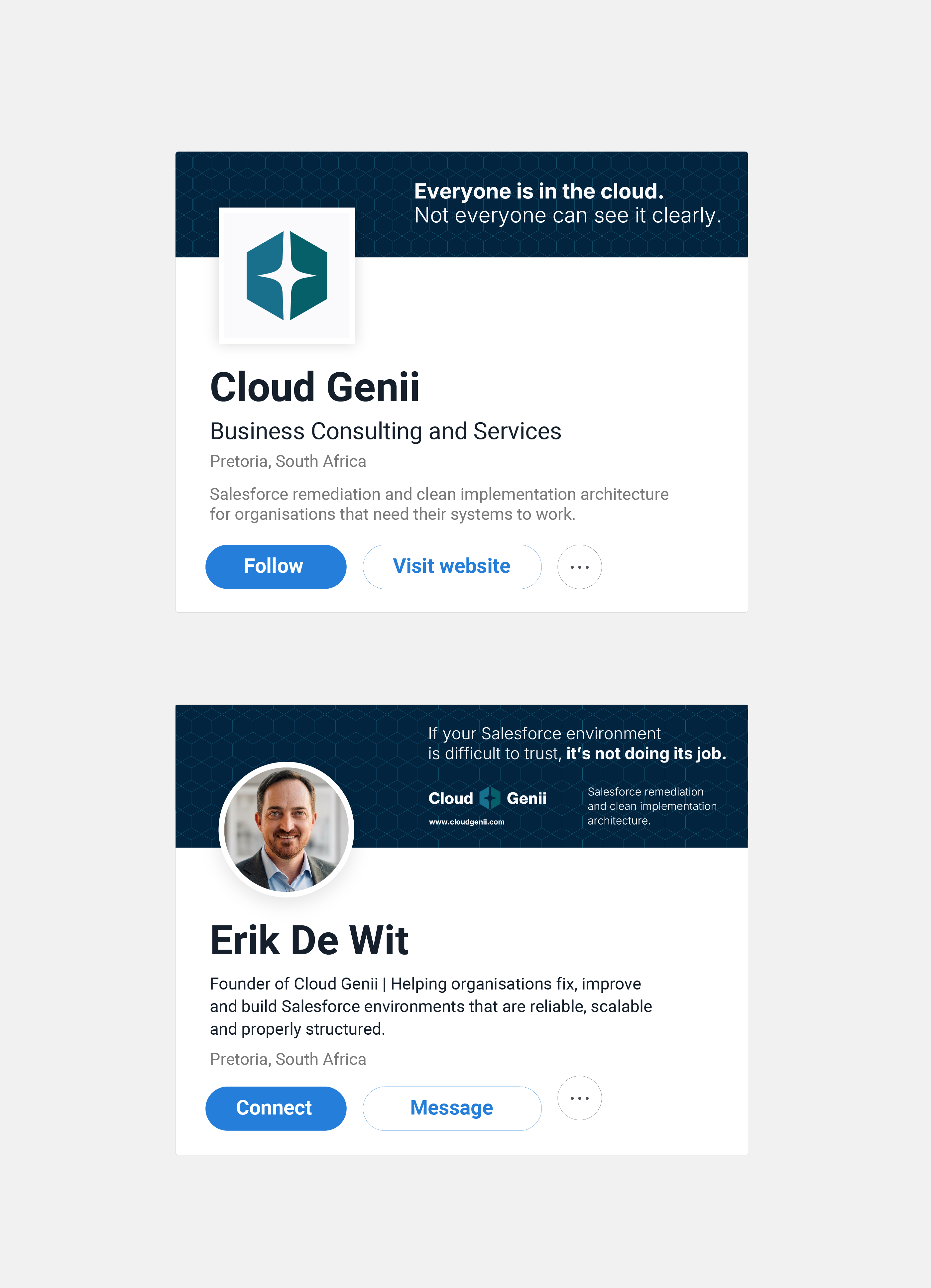 Cloud Genii colour palette and visual identity system