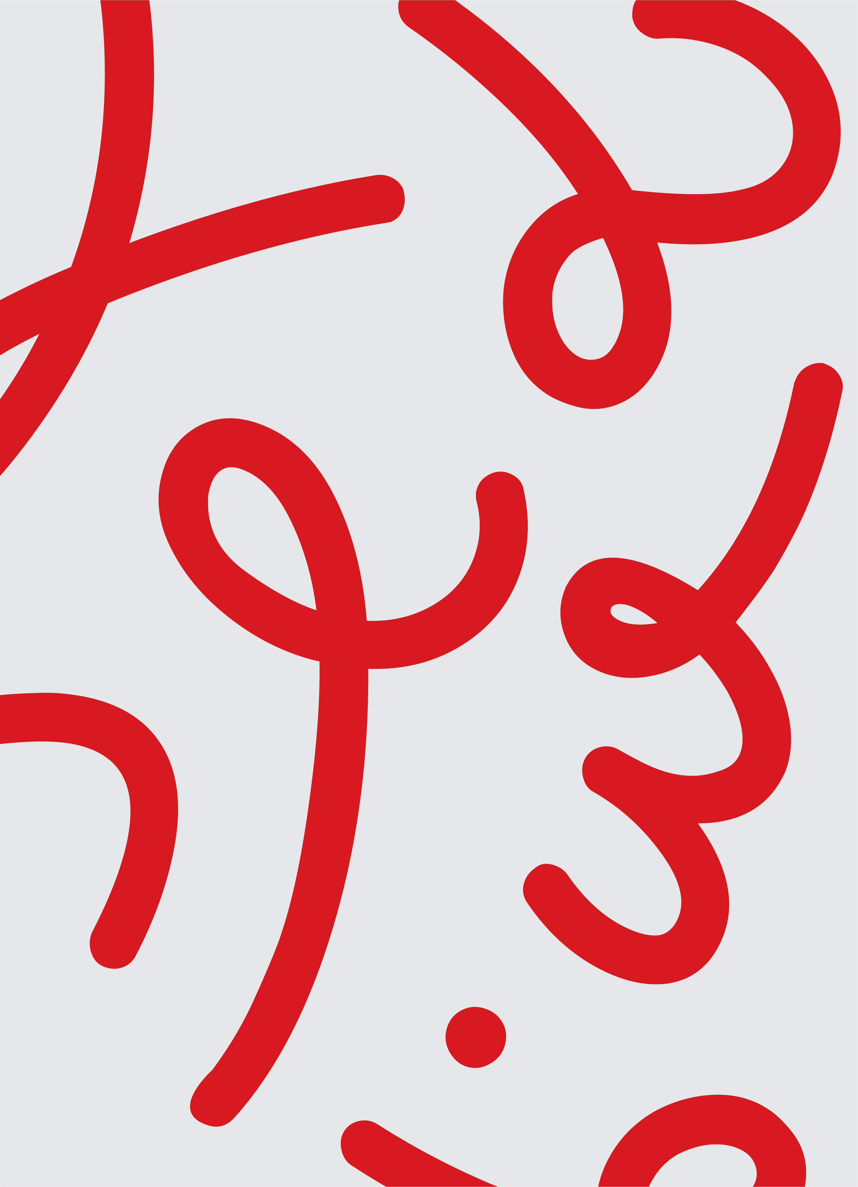 Penelope D red swirling pattern on a grey background