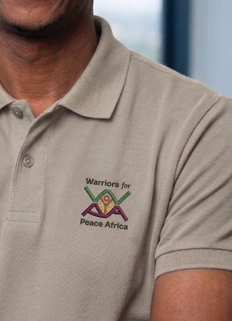 Warriors for Peace Africa embossed logo and identity detail